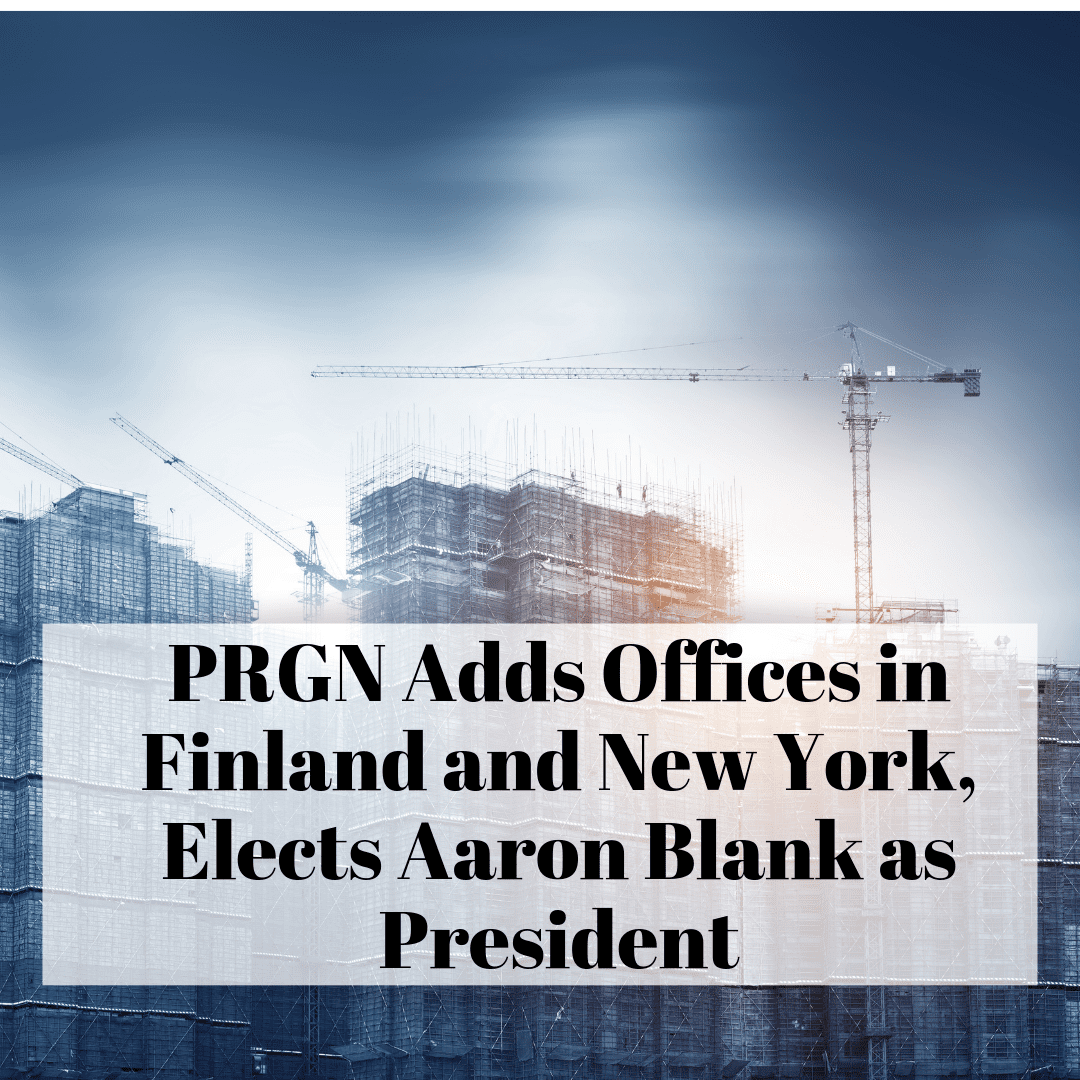 PRGN Adds Offices in Finland and New York, Elects Aaron Blank as President