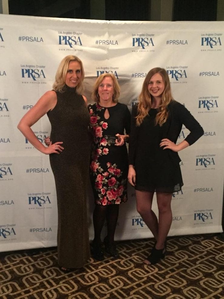 PRism Awards - The Forté team. L-R: Alyson Campbell, senior media strategist; Leeza Hoyt, president; and Elsa Embler, account coordinator